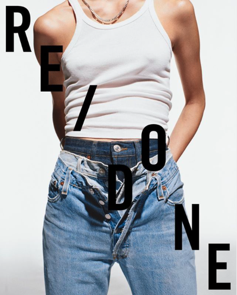 Instagram image from Re Done, who make jeans from old discarded denim.